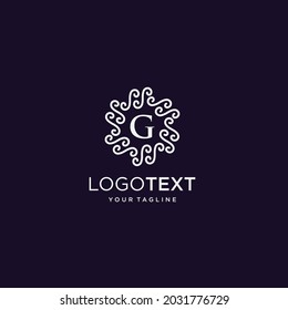 A simple G logo design identity template elements