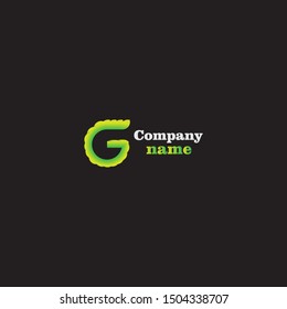 simple G logo on white and black background.