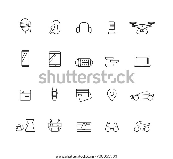 Simple Gadget and\
technology icons\
set,Vector