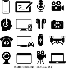 Simple Gadgets Solid Icon Set