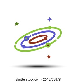 Simple galaxy flat icon, star and milky way related concept on the white background