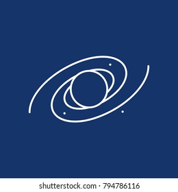 Simple galaxy or galactic icon in monoline or outline style