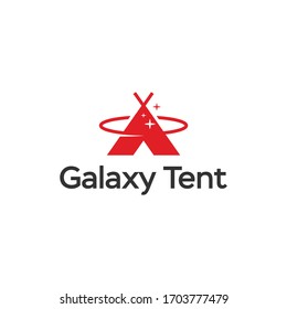 Simple Galaxy Tent Logo Design Icon Vector
