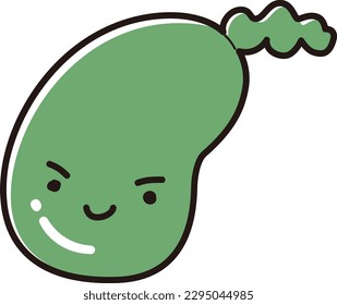 simple gallbladder cute character illustration