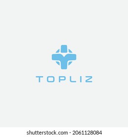 simple game arrow T and L letter logo