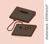 Simple game console and controller Geo Neo System cartoon vector illustration Collection of game console concept icon isolated
