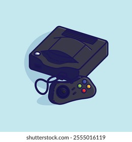 Simple game console and controller Geo Neo CD cartoon vector illustration Collection of game console concept icon isolated