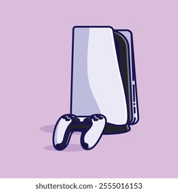 Simple game console and controller play station 5 cartoon vector illustration Collection of game console concept icon isolated