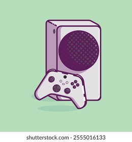 Simple game console and controller X box S cartoon vector illustration Collection of game console concept icon isolated