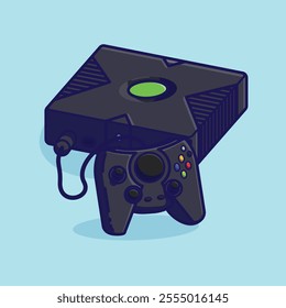 Simple game console and controller X box Original cartoon vector illustration Collection of game console concept icon isolated