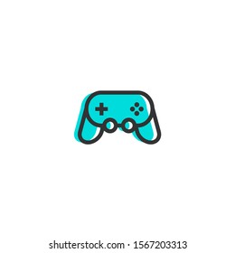 Simple game or console icon flat design for user interface