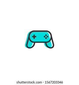 Simple game or console icon flat design for user interface