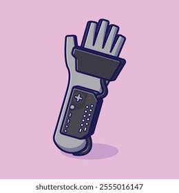 Simple game console Nin tendo Power Glove cartoon vector illustration Collection of game console concept icon isolated