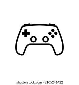 Simple game controller line icon. Game controller icon, gamepad icon. Isolated illustration vector on a white background. Vector icon sign for mobile app, web site and other uses.