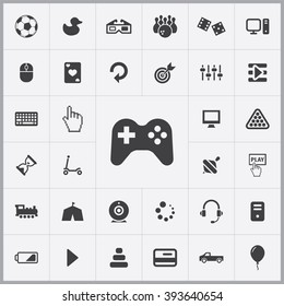 Simple game icons set. Universal game icons to use for web and mobile UI, set of basic game elements 