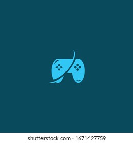 Simple Game pad concept logo vector design