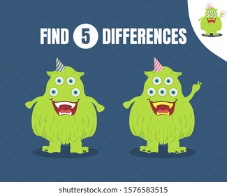 Simple game Spot the Difference. Vector illustration of a dark blue background.
