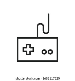Icono simple de línea de gamepad. Pictograma de trazo. Ilustración vectorial aislada en un fondo blanco. Símbolo de calidad superior. Signo de vector para aplicaciones móviles y sitios web.
