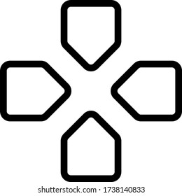 Simple Gamepad Navigation Button Icon Illustration With Line Style 64x64 pixel perfect