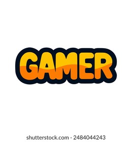 simple gamer text tshirt sticker vector illustration template design