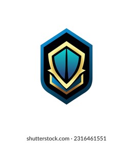 simple gaming esport shield protection security logo vector illustration template design