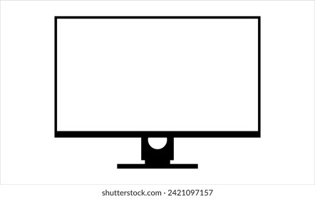 Simple Gaming Monitor computer Monitor mockup, computer monitor frame icon presented on white background.