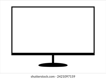 Simple Gaming Monitor computer Monitor mockup, computer monitor frame icon presented on white background.