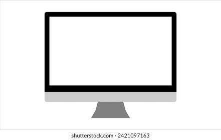 Simple Gaming Monitor computer Monitor mockup, computer monitor frame icon presented on white background.