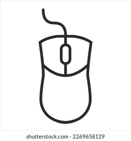 A Simple Gaming Mouse Icon Line Art Vector Illustration Template 