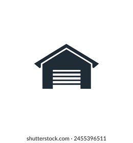 diseño simple de la Plantilla de la Ilustración vectorial del logotipo del edificio del garaje
