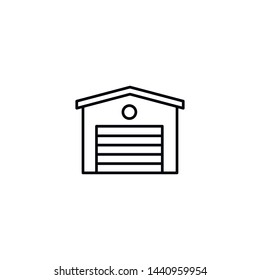 Simple garage line icon. Stroke pictogram. Vector illustration isolated on a white background. Premium quality symbols. Vector sign for mobile app and web sites.