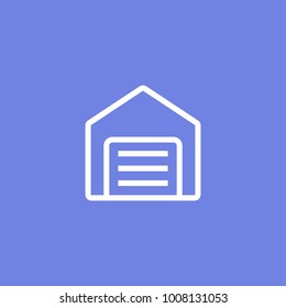 Simple garage or warehouse line icon