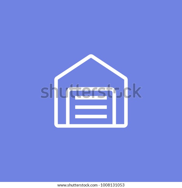 Simple garage or warehouse\
line icon