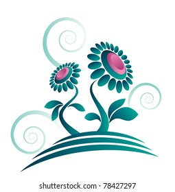 Simple garden flowers design