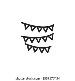 Simple garland line icon. Stroke pictogram. Vector illustration isolated on a white background. Premium quality symbol. Vector sign for mobile app and web sites.