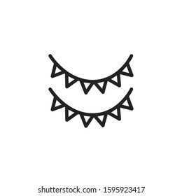 Simple garland line icon. Stroke pictogram. Vector illustration isolated on a white background. Premium quality symbol. Vector sign for mobile app and web sites.