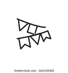 Simple garland line icon. Stroke pictogram. Vector illustration isolated on a white background. Premium quality symbol. Vector sign for mobile app and web sites.