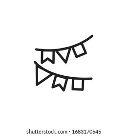Simple garland line icon. Stroke pictogram. Vector illustration isolated on a white background. Premium quality symbol. Vector sign for mobile app and web sites.