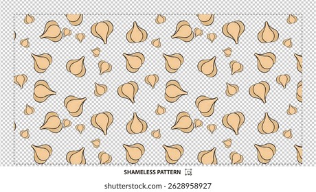  Simple Garlic Bulb Seamless Pattern for Food and Cooking Themes