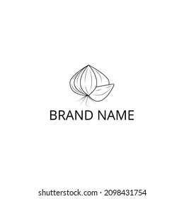 A simple garlic logo design template, suitable for the identity of a beginner business in the plantation and food sector