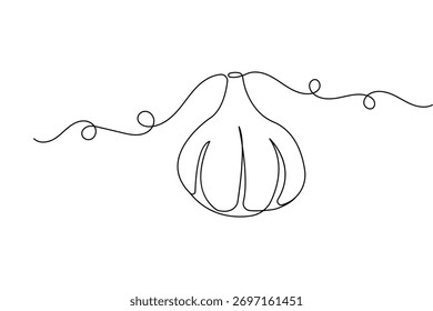 Einfache Knoblauch eine Linie Zeichnung moderne minimalistische kontinuierliche Umriss Vektorgrafik Design