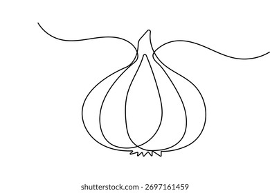 Alho simples desenho de uma linha minimalista moderno projeto de ilustração vetor contorno contínuo