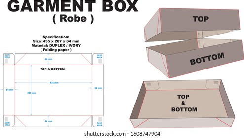 Simple garment box layout.  Size for robe.  Top & bottom become one layout.