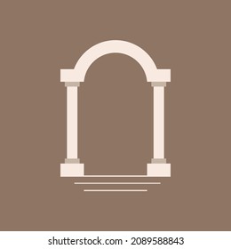 Simple gate decoration template design. Aesthetic interior archway, portal entrance, antique doorways.