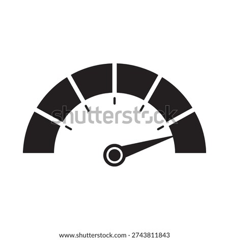 Simple gauge icon displaying a moderate level in black and white