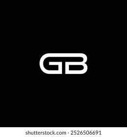 Diseño simple del logotipo de las letras del GB con un fondo negro.