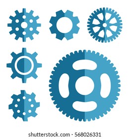 Simple Gear Or Cog Wheel Vector Icon. Machine, Technology, Equipment, Engine, Mechanism Sign. Idea, Settings, Development Progress Symbol Isolated