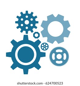 Simple Gear Or Cog Wheel Vector Icon. Machine, Technology, Equipment, Engine, Mechanism Sign. Idea, Settings, Development Progress Symbol Isolated
