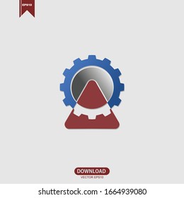 Diseño de ilustración vectorial del logotipo del concepto de engranaje simple