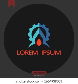 Diseño de ilustración vectorial del logotipo del concepto de engranaje simple